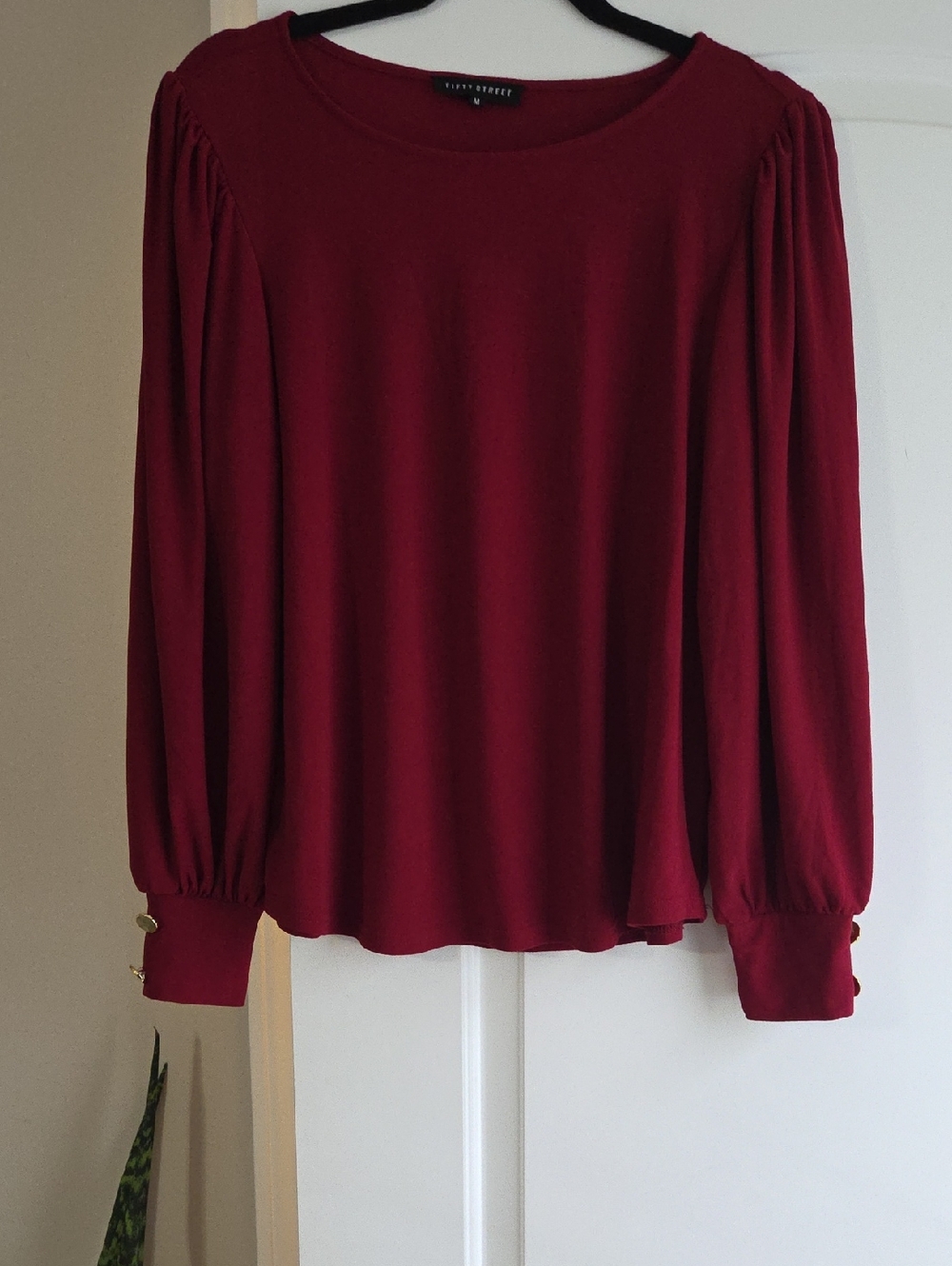 Long-Sleeve Blouse in Wine